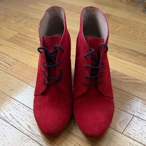 Vintage Kate Spade Red Suede Women's Ankle Boots